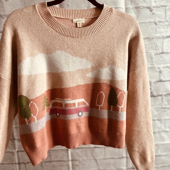 Debut Retro Scenic Sweater with Van Design - Picture 4 of 10
